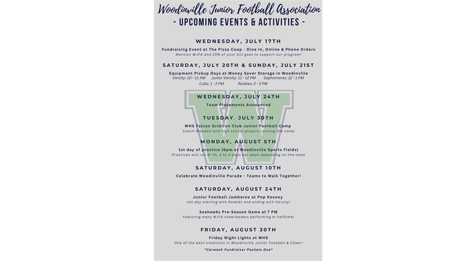 2024 WJFA July/ August Events & Activities